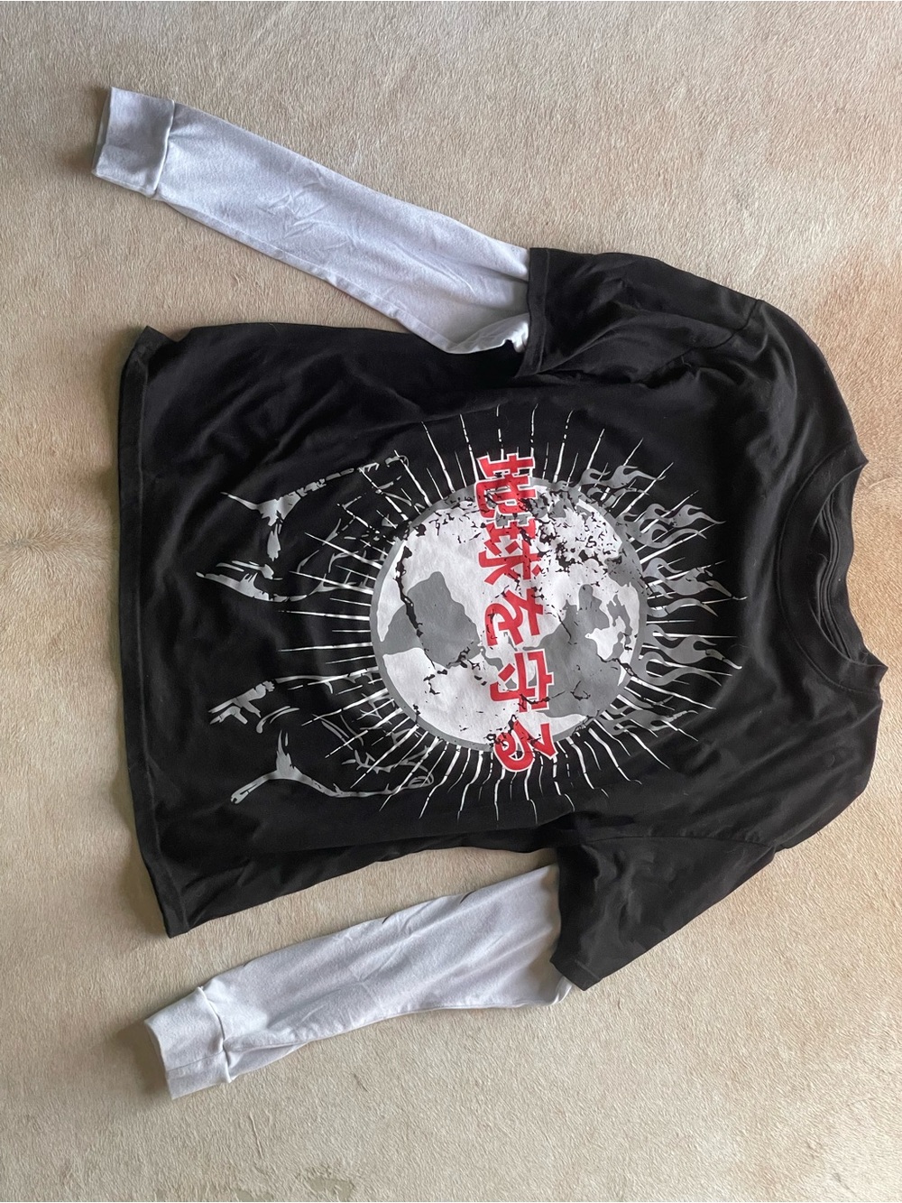 Double Layer Long Sleeve Graphic Shirt